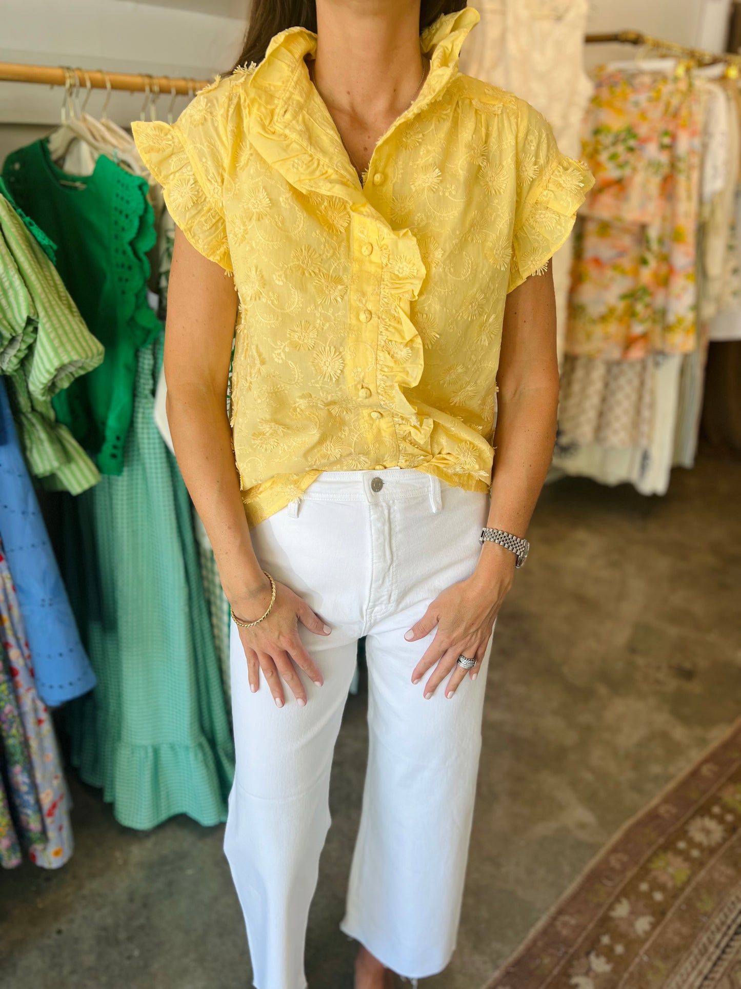 Butter Yellow Shortsleeve Blouse