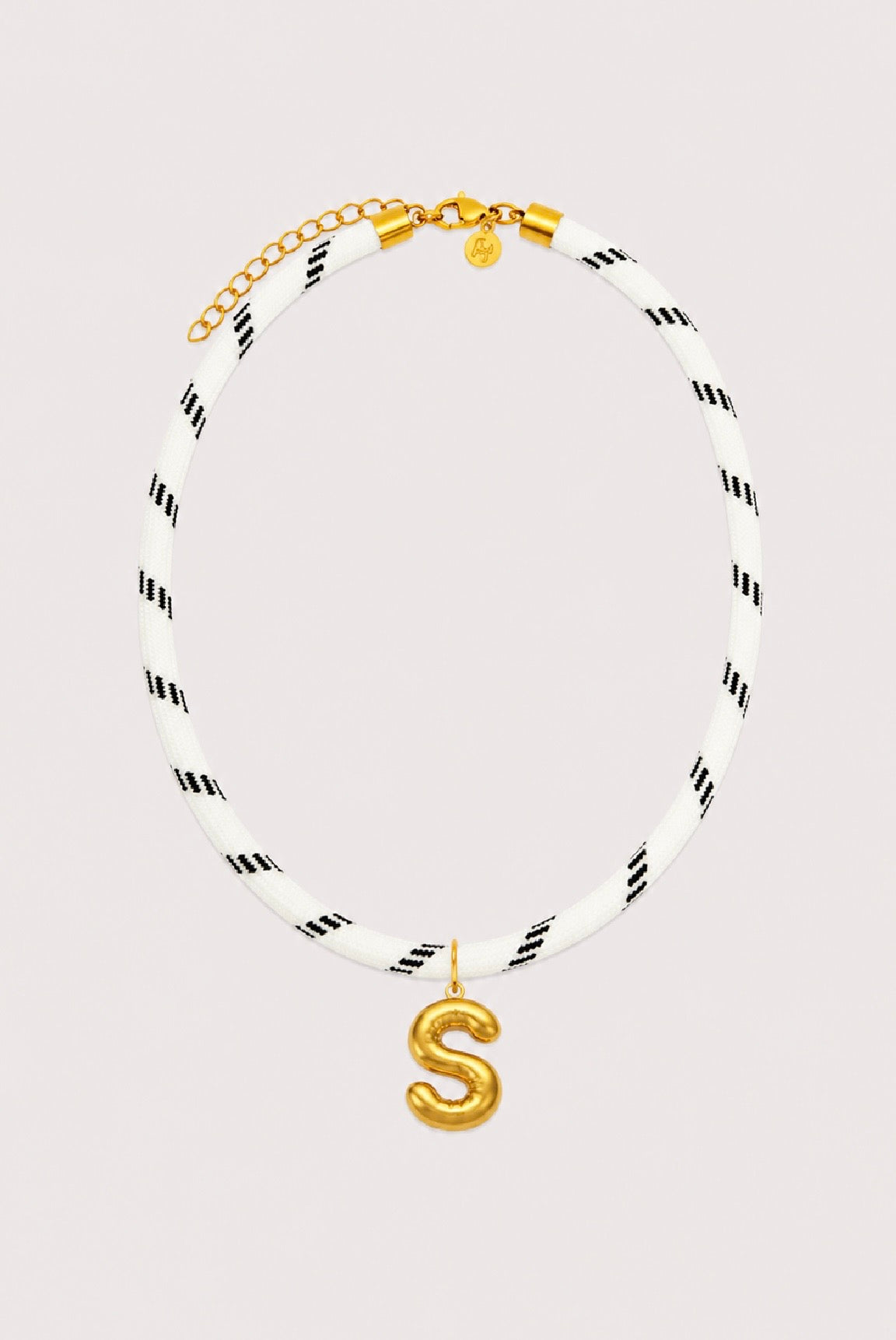 White Paracord Initial Necklace