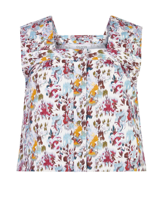 Nellie Top in Aqueous Petals