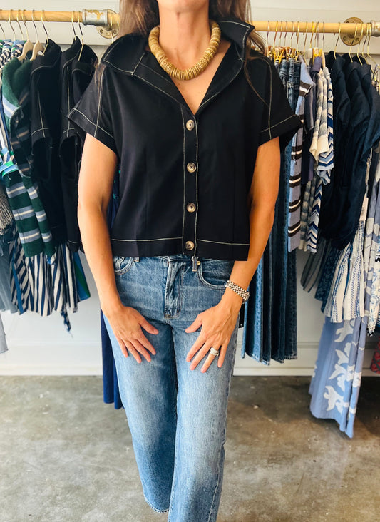 Button Crop Top