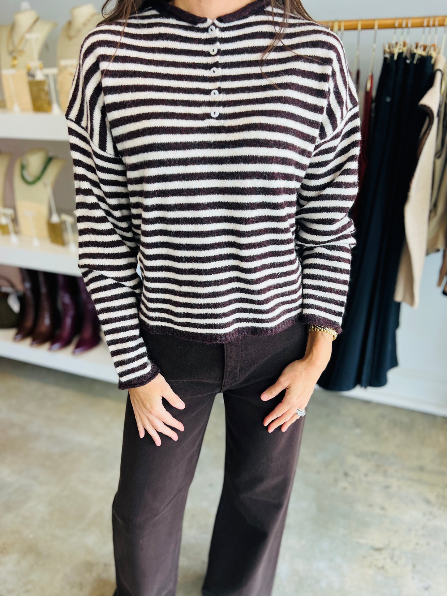 Chocolate Stripe Pullover