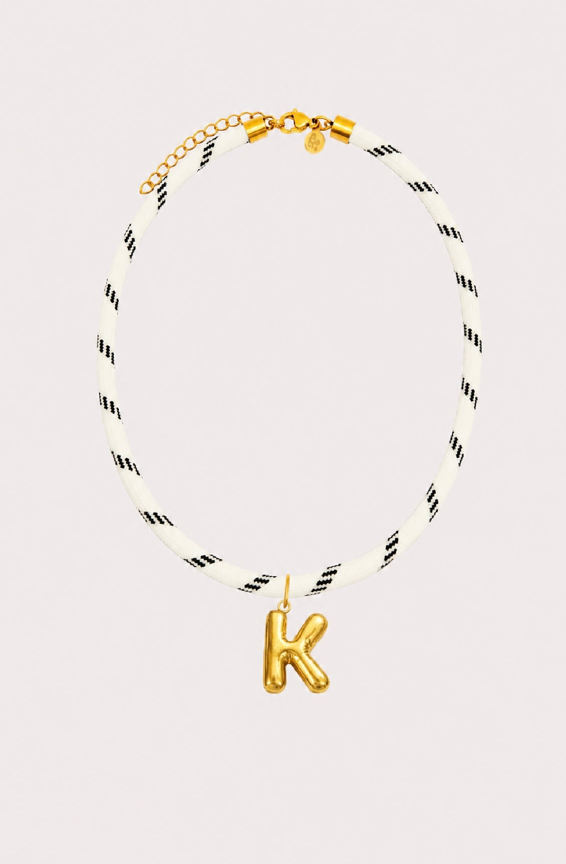 White Paracord Initial Necklace