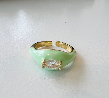 Enamel Gemstone Rings