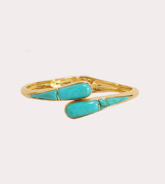 Gold/Turquoise Thin Livorno Stone Wrap