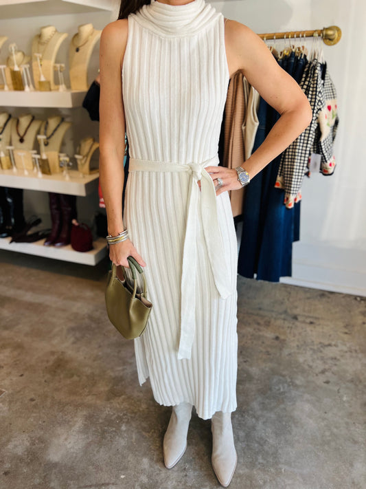 High Drape Maxi Sweater Dress