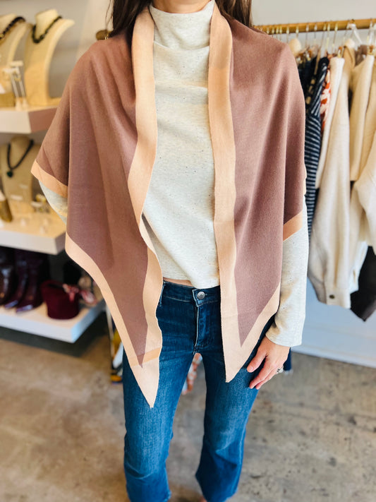 Khaki Pointed Hem Short Wrap