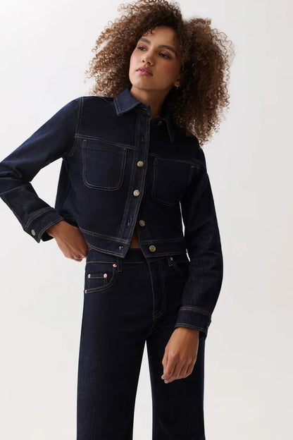 Leonie Cropped Denim Jacket