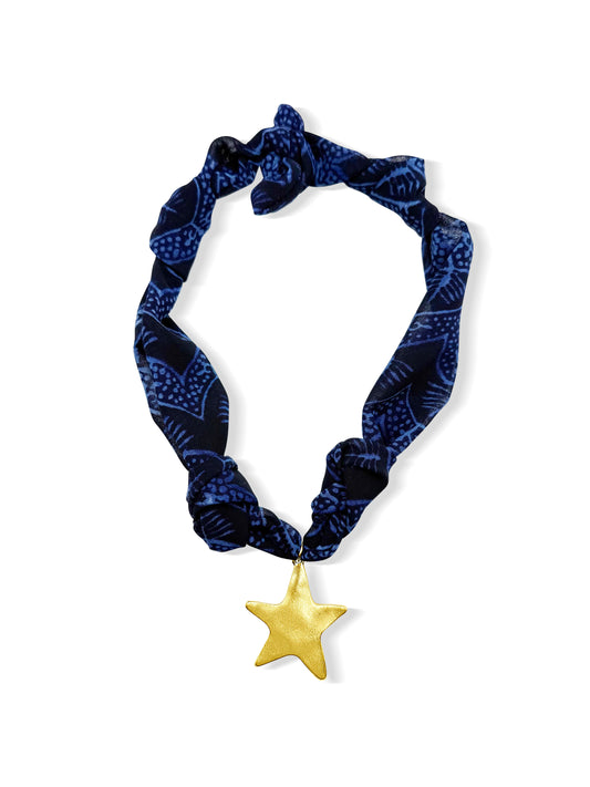 Navy Star Scarf Necklace